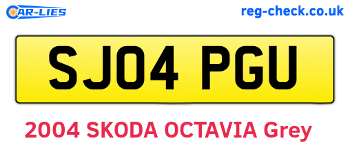SJ04PGU are the vehicle registration plates.