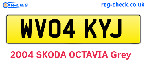 WV04KYJ are the vehicle registration plates.