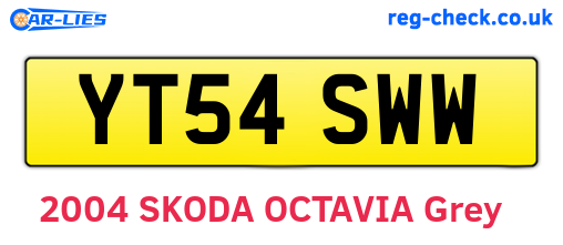 YT54SWW are the vehicle registration plates.