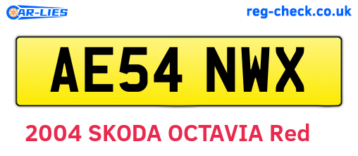 AE54NWX are the vehicle registration plates.