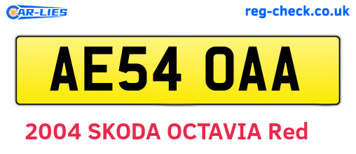 AE54OAA are the vehicle registration plates.