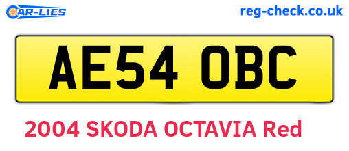 AE54OBC are the vehicle registration plates.