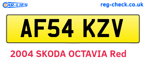 AF54KZV are the vehicle registration plates.