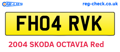 FH04RVK are the vehicle registration plates.