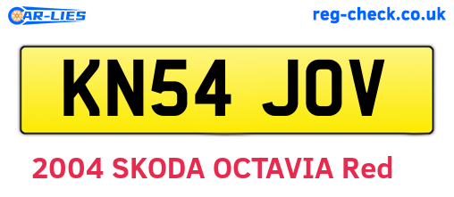 KN54JOV are the vehicle registration plates.