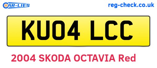 KU04LCC are the vehicle registration plates.