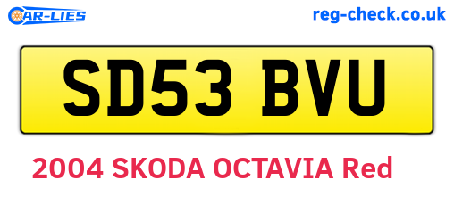 SD53BVU are the vehicle registration plates.