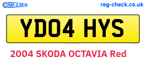 YD04HYS are the vehicle registration plates.