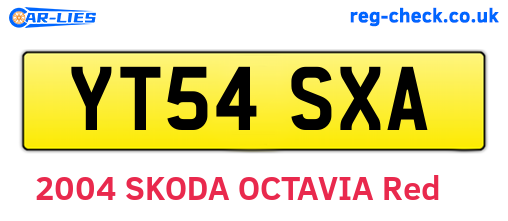 YT54SXA are the vehicle registration plates.