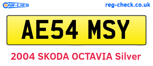 AE54MSY are the vehicle registration plates.