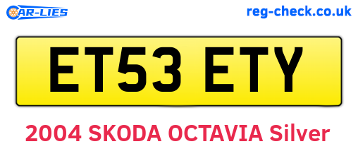 ET53ETY are the vehicle registration plates.