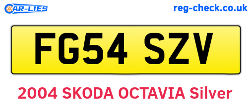 FG54SZV are the vehicle registration plates.