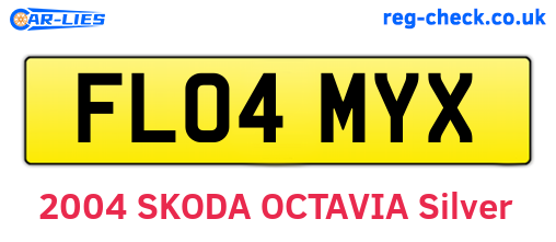 FL04MYX are the vehicle registration plates.