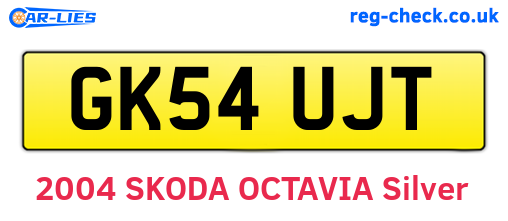 GK54UJT are the vehicle registration plates.