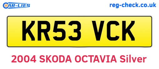 KR53VCK are the vehicle registration plates.