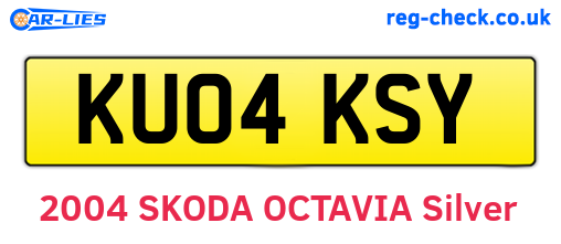 KU04KSY are the vehicle registration plates.