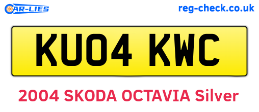 KU04KWC are the vehicle registration plates.