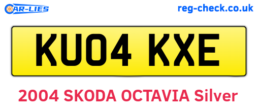 KU04KXE are the vehicle registration plates.
