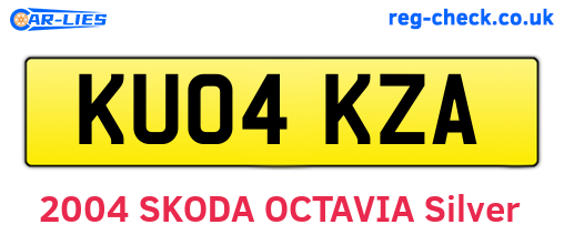 KU04KZA are the vehicle registration plates.