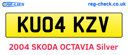 KU04KZV are the vehicle registration plates.