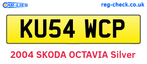 KU54WCP are the vehicle registration plates.