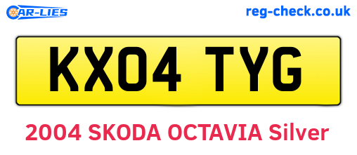 KX04TYG are the vehicle registration plates.