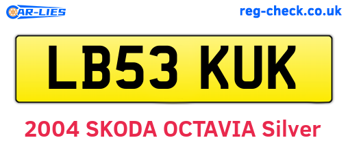 LB53KUK are the vehicle registration plates.