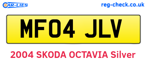 MF04JLV are the vehicle registration plates.