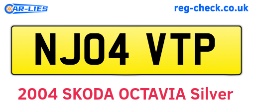 NJ04VTP are the vehicle registration plates.