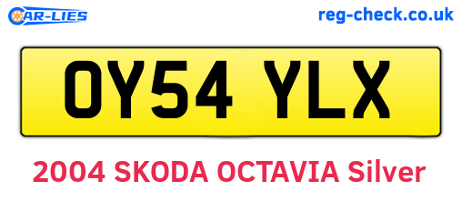 OY54YLX are the vehicle registration plates.