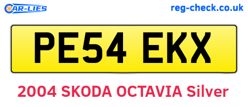 PE54EKX are the vehicle registration plates.