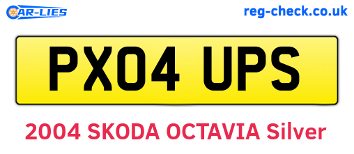 PX04UPS are the vehicle registration plates.