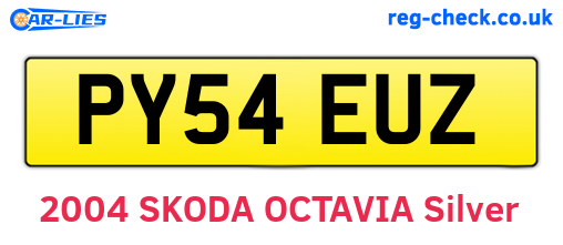 PY54EUZ are the vehicle registration plates.