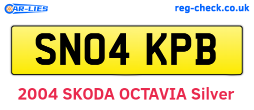 SN04KPB are the vehicle registration plates.