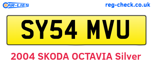 SY54MVU are the vehicle registration plates.