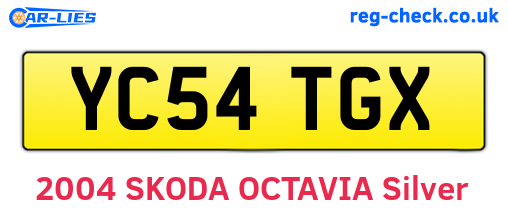 YC54TGX are the vehicle registration plates.
