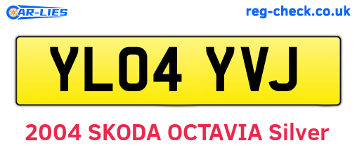 YL04YVJ are the vehicle registration plates.