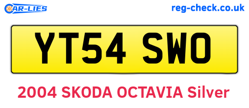YT54SWO are the vehicle registration plates.