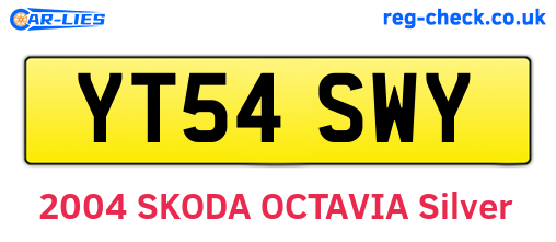 YT54SWY are the vehicle registration plates.