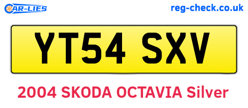 YT54SXV are the vehicle registration plates.