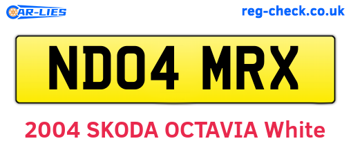ND04MRX are the vehicle registration plates.
