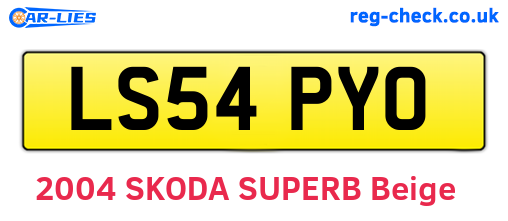 LS54PYO are the vehicle registration plates.
