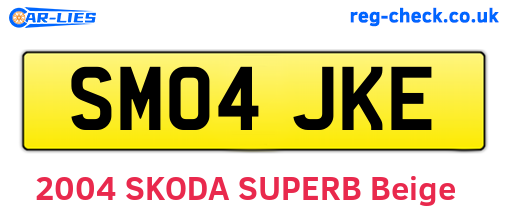 SM04JKE are the vehicle registration plates.