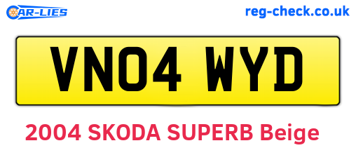 VN04WYD are the vehicle registration plates.