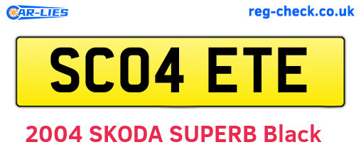 SC04ETE are the vehicle registration plates.