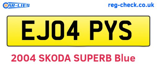 EJ04PYS are the vehicle registration plates.