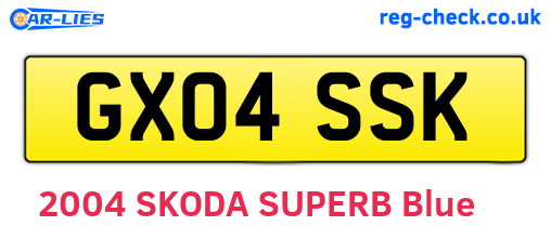 GX04SSK are the vehicle registration plates.
