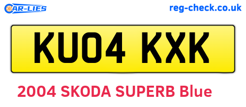 KU04KXK are the vehicle registration plates.