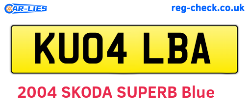 KU04LBA are the vehicle registration plates.