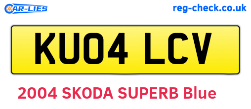 KU04LCV are the vehicle registration plates.